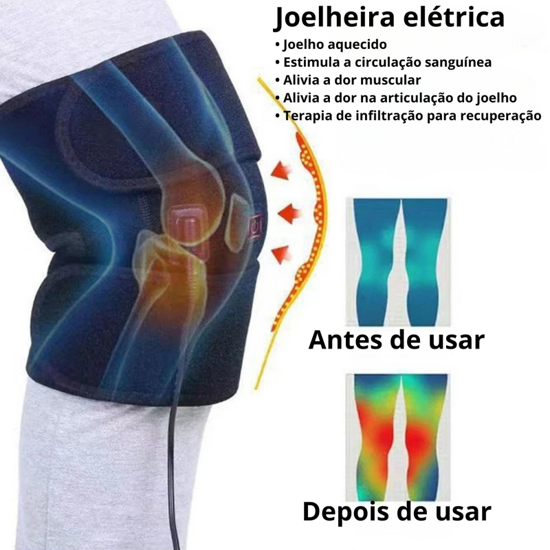 Joelheira Elétrica USB Para Alivio De Dores No Joelho Infravermelho