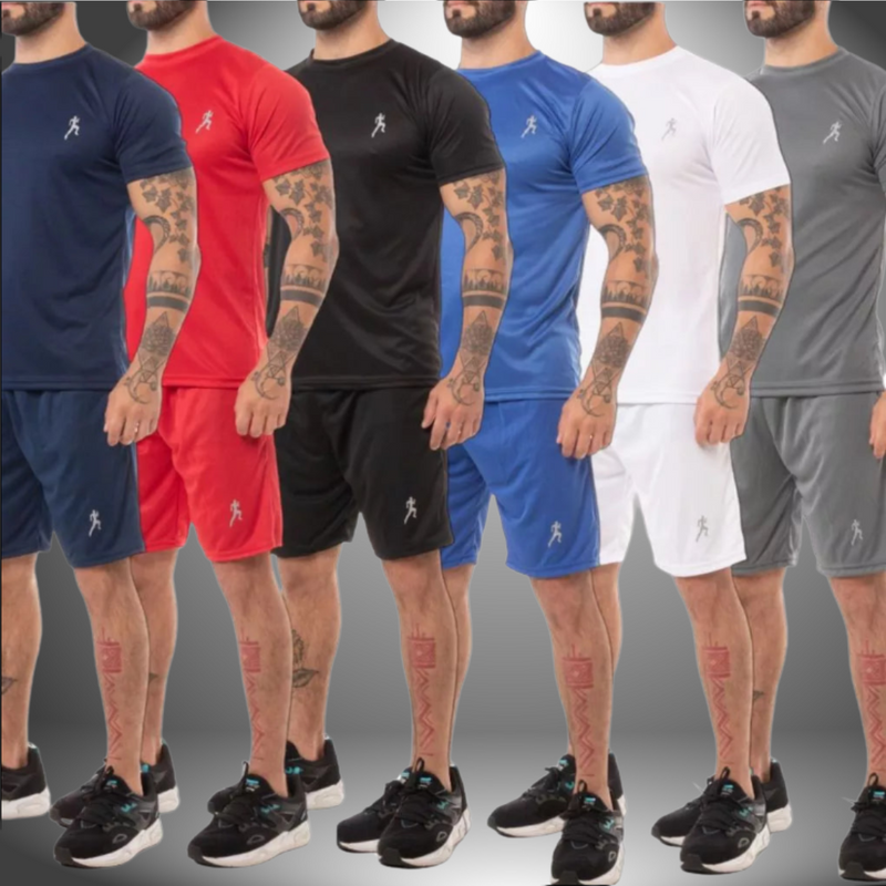 Kit 2 Bermudas Masculinas Academia  + 2 Camisetas Esportiva