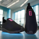 Tênis Meia Feminino Botinha Ortopédico Esportivo SOLADO PRETO  Slip On Casual confortável