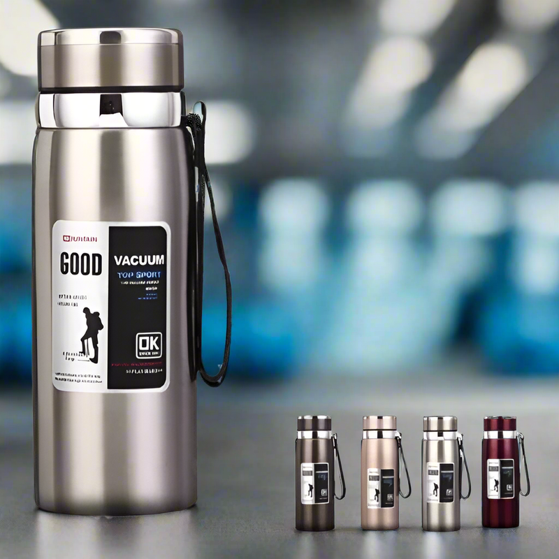 Garrafa 800ml ou 1000ml Inox Térmica Com Infusor, De Água Café, Com Alça.