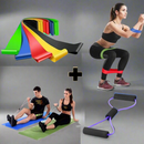 Maxfit - Kit 2 em 1: Elástico Tensão Extensor + 5 Mini Band de Treino - Ideal para Exercícios Funcionais e Fisioterapia
