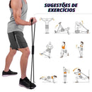 Maxfit - Kit 2 em 1: Elástico Tensão Extensor + 5 Mini Band de Treino - Ideal para Exercícios Funcionais e Fisioterapia