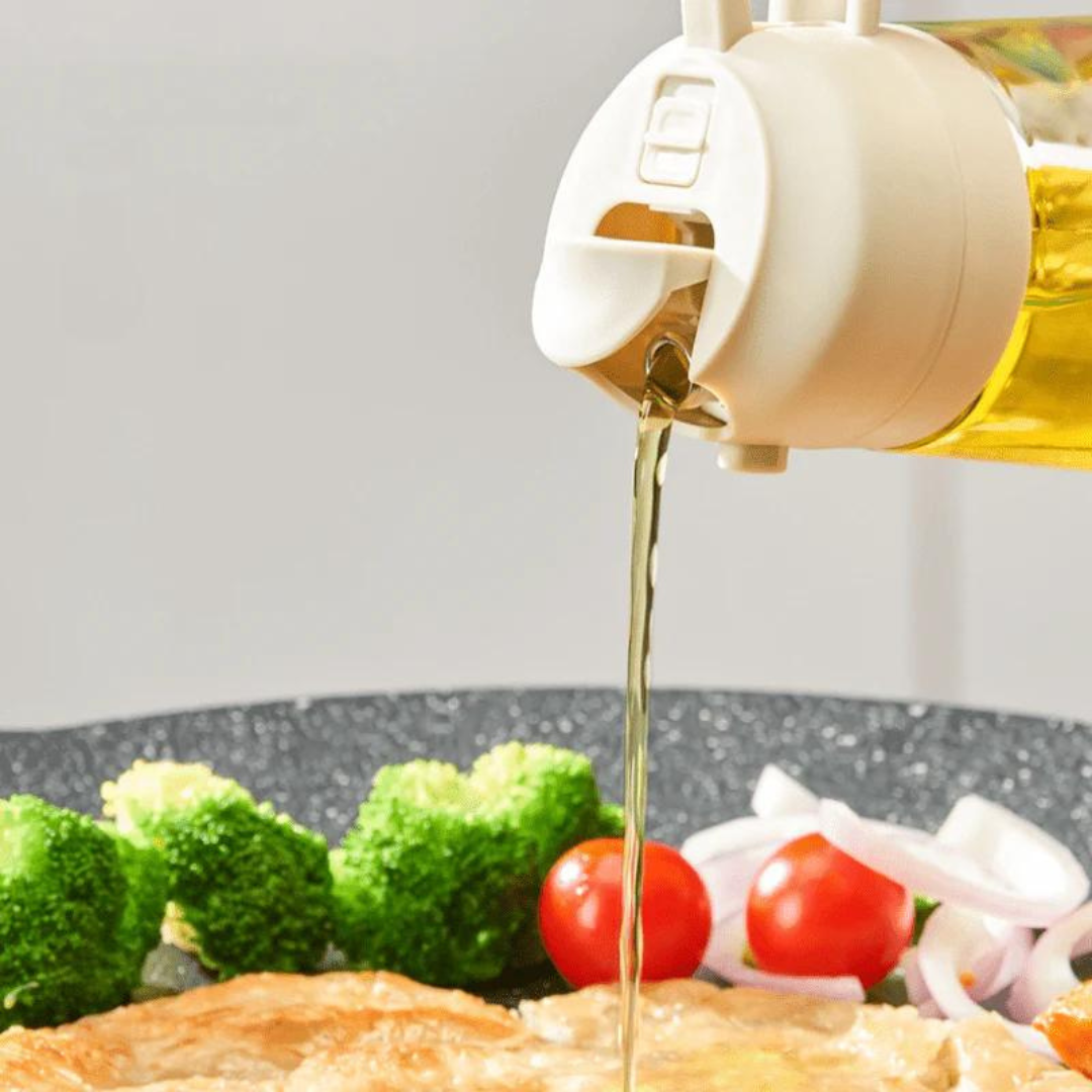 Pulverizador de Óleo 2 em 1 500ml com Controle de Porção - Compre 1 Leve 2