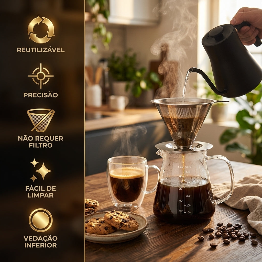 Filtro Coador de Café Reutilizável em Aço Inox Tamanho 103 COARÊ 304 — UM NOVO GEITO DE COAR