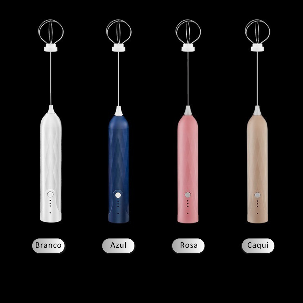 Mini Mixer Elétrico USB p/ Café, Leite, Ovos e Shakes