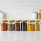 Kit Potes de vidro com tampa de bambu hermética - EcoGlass + Brinde!!!!!