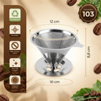 Filtro Coador de Café Reutilizável em Aço Inox Tamanho 103 COARÊ 304 — UM NOVO GEITO DE COAR
