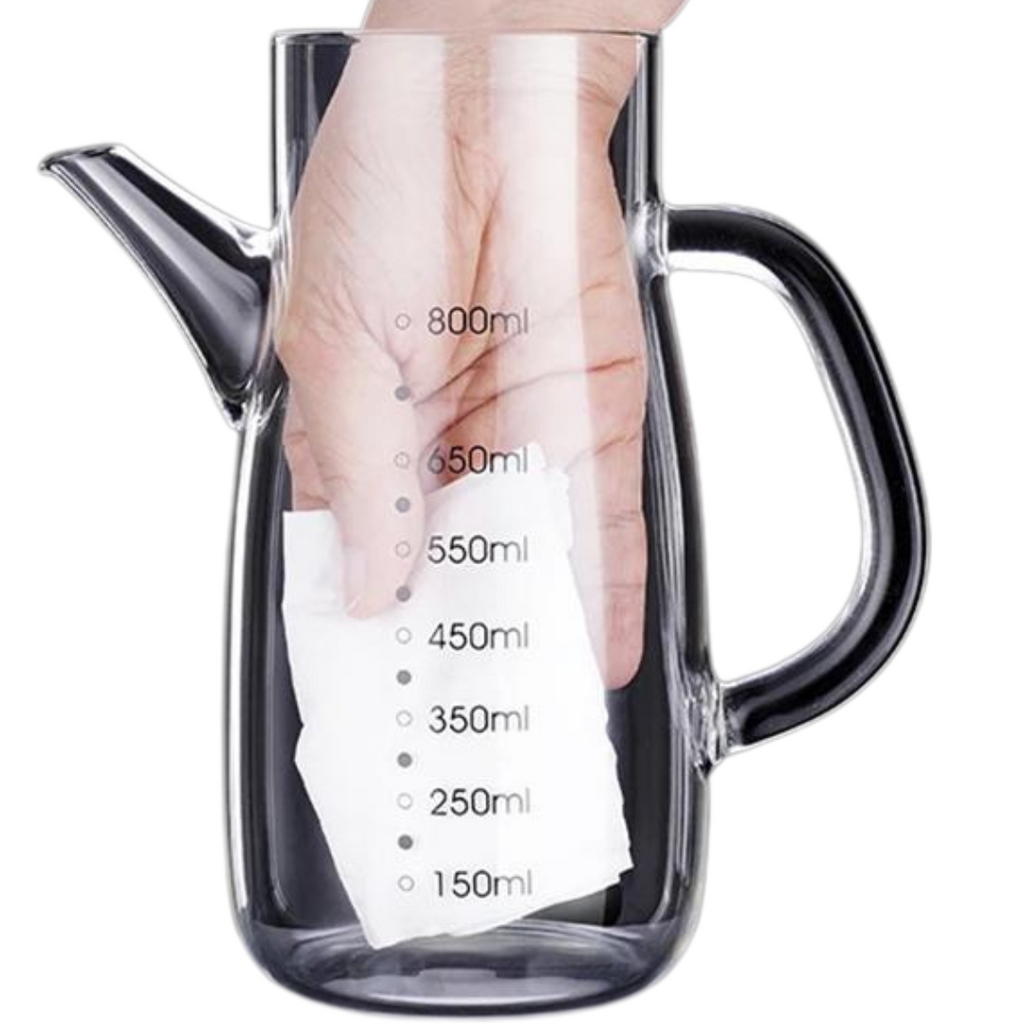 Galheteiro de Vidro 800ml com Bico Antivazamento Inox