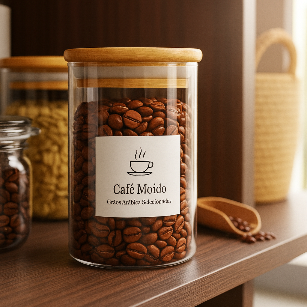 Kit Potes de vidro com tampa de bambu hermética - EcoGlass + Brinde!!!!!