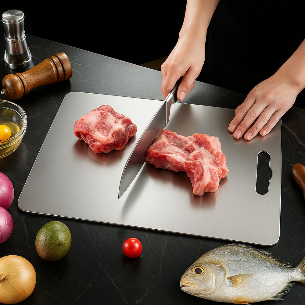 Tábua de Cozinha Titanium - Antibacteriana e Antisujeira Tamanho G especial (46x30cm)