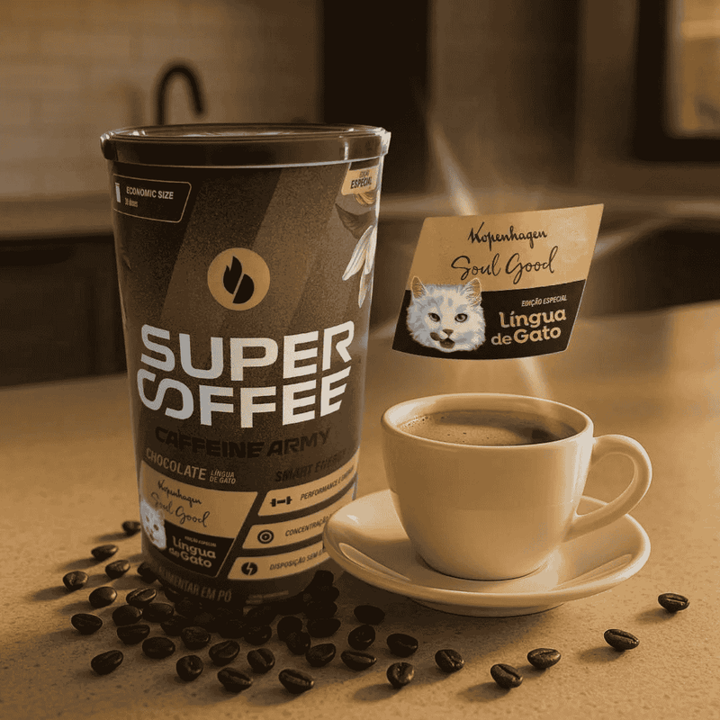 Suplemento Alimentar SuperCoffee Chocolate Língua de Gato 380g (Só pra Divinópolis MG)