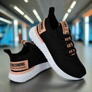 Tênis Feminino  Liferun  Preto/Nude leve e confortável na promoção casual e esportivo lançamento malha respirável