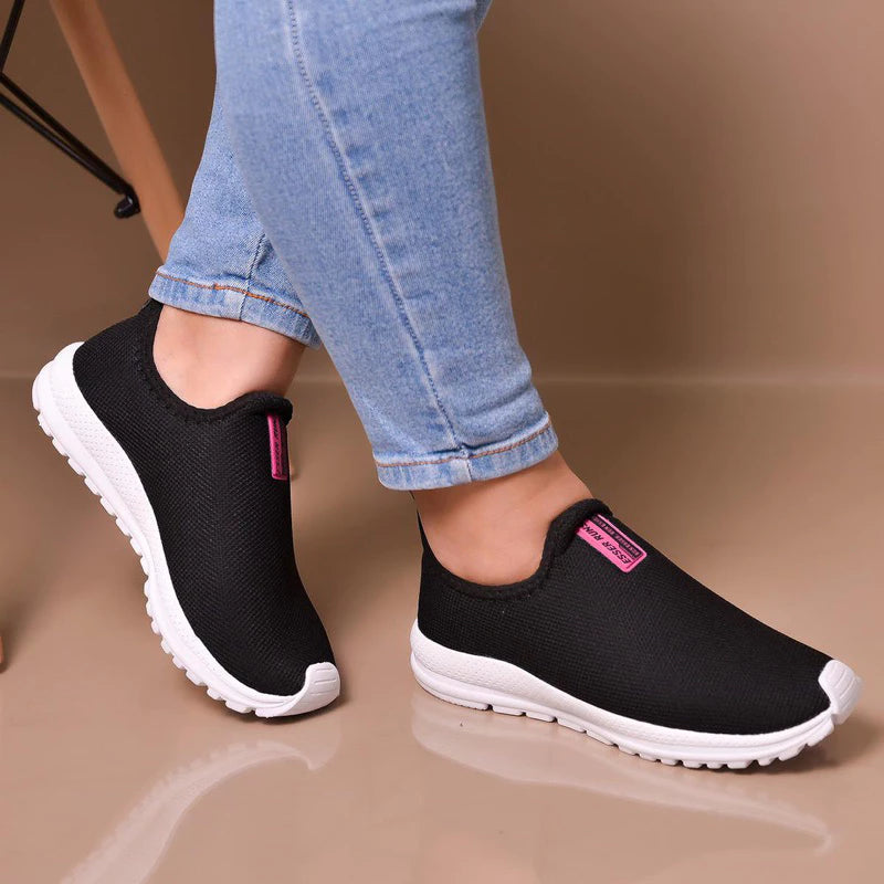 Tênis Meia Feminino Botinha Ortopédico Esportivo SOLADO BRANCO Slip On Casual confortável