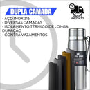 Garrafa 800ml ou 1000ml Inox Térmica Com Infusor, De Água Café, Com Alça.