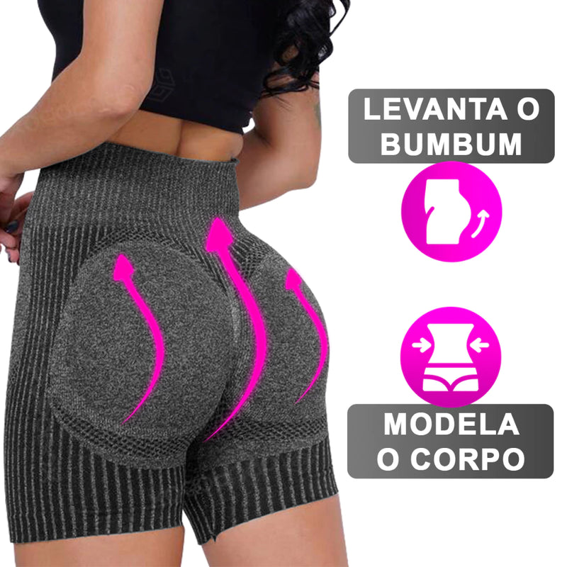 🔥Short Academia Fitness Bermuda Feminino Cintura Alta 🔥 Modela Levanta Bumbum 🚀