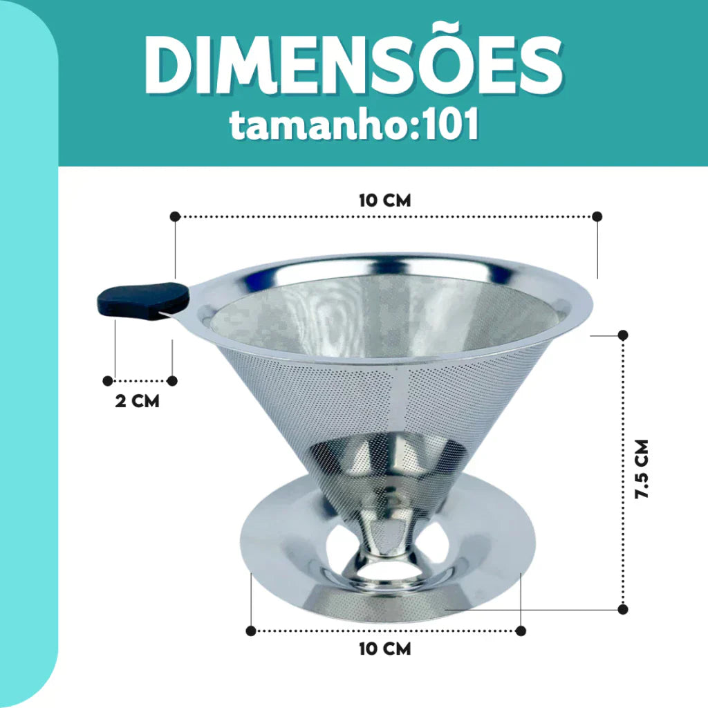Filtro Coador Inox 101, 102 e 103 Premium | Café Forte e Sustentável