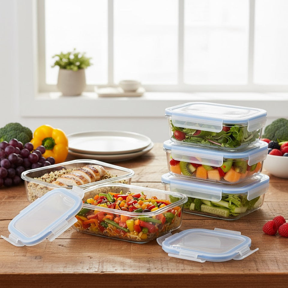 GlassFit – Potes de Vidro com Vedação Premium 370ml - Preço Promocional