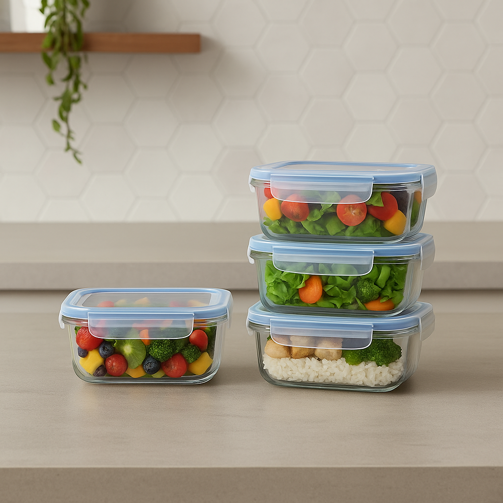 GlassFit – Potes de Vidro com Vedação Premium 370ml - Preço Promocional