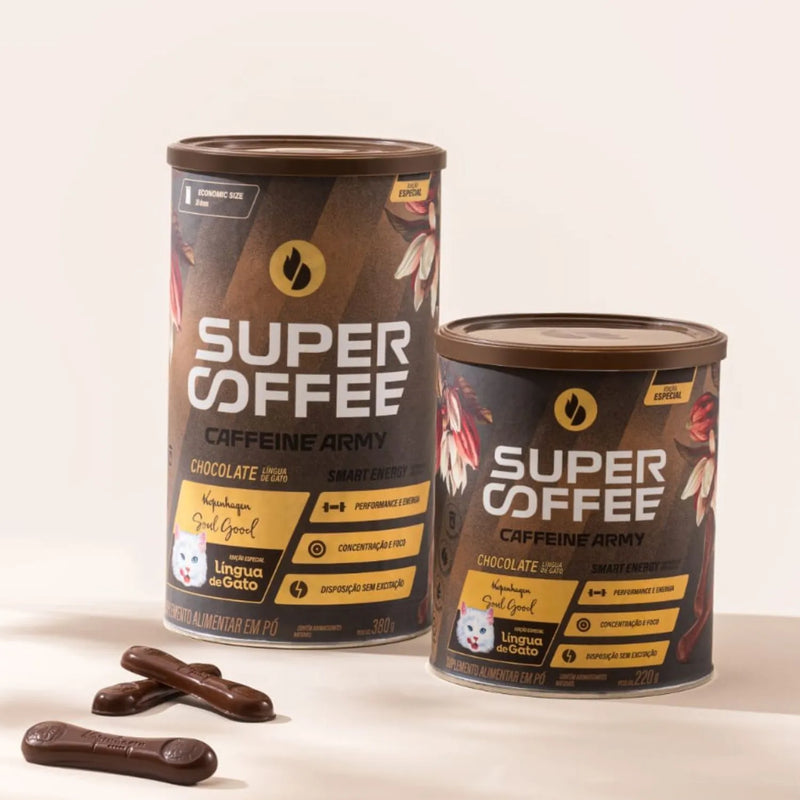 Suplemento Alimentar SuperCoffee Chocolate Língua de Gato 380g (Só pra Divinópolis MG)